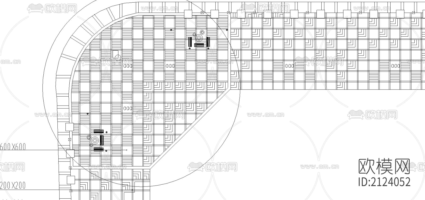 商业街铺装cad施工图下载（渲染图3）