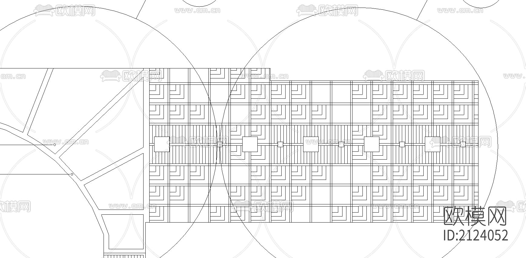 商业街铺装cad施工图下载（渲染图2）