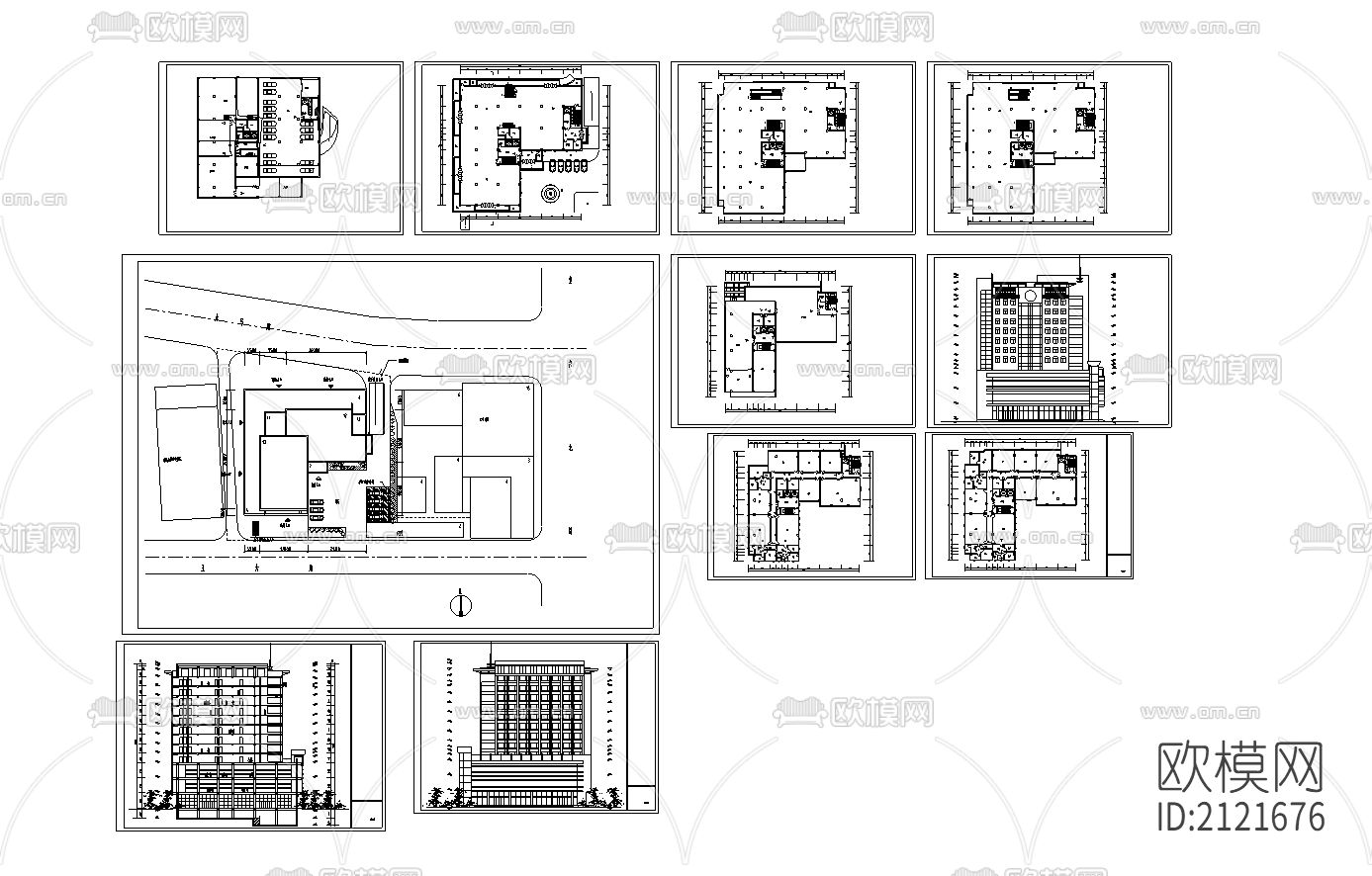 综合楼cad图纸下载（渲染图1）