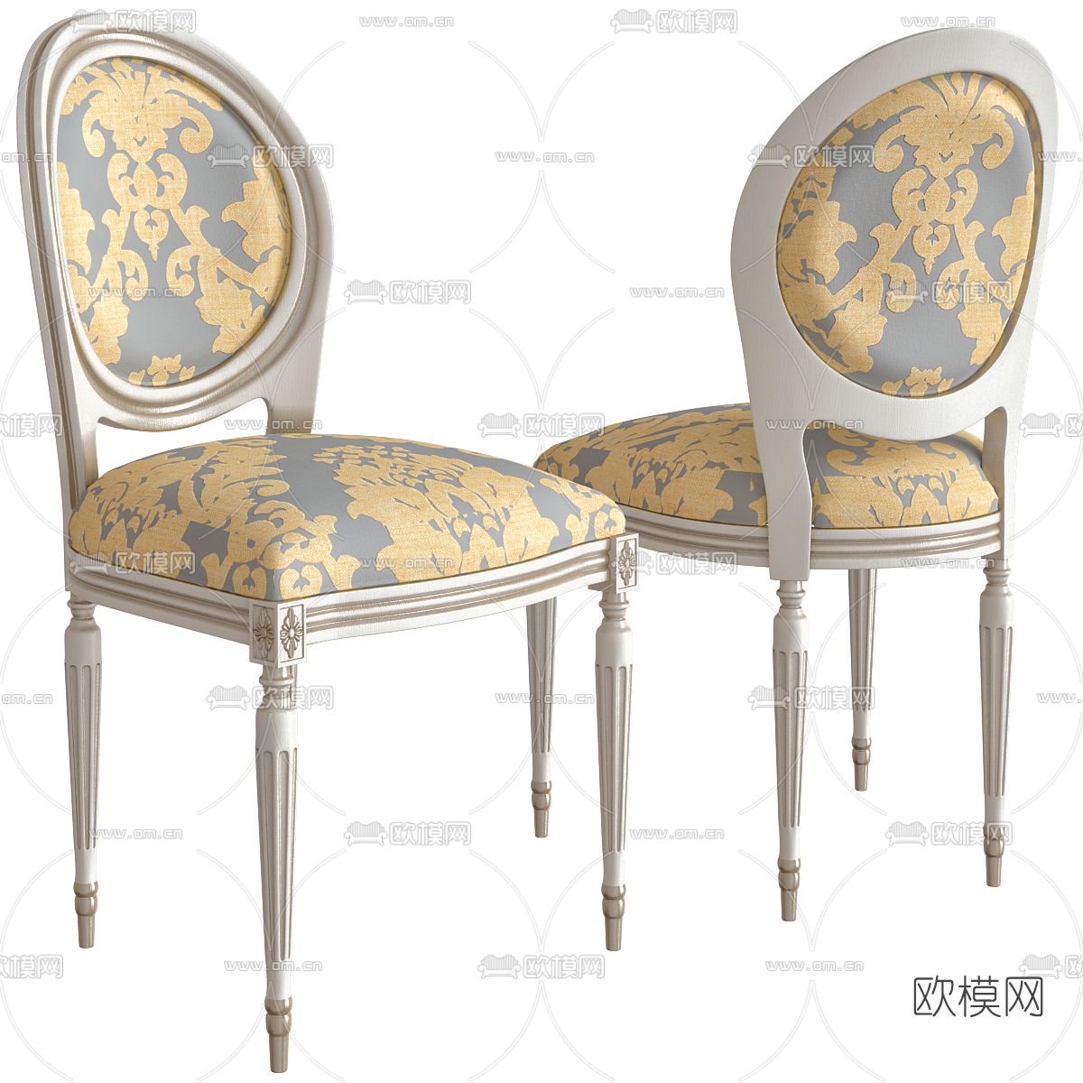 欧式花纹单椅3d模型下载_ID11955645_3dmax免费模型-欧模网