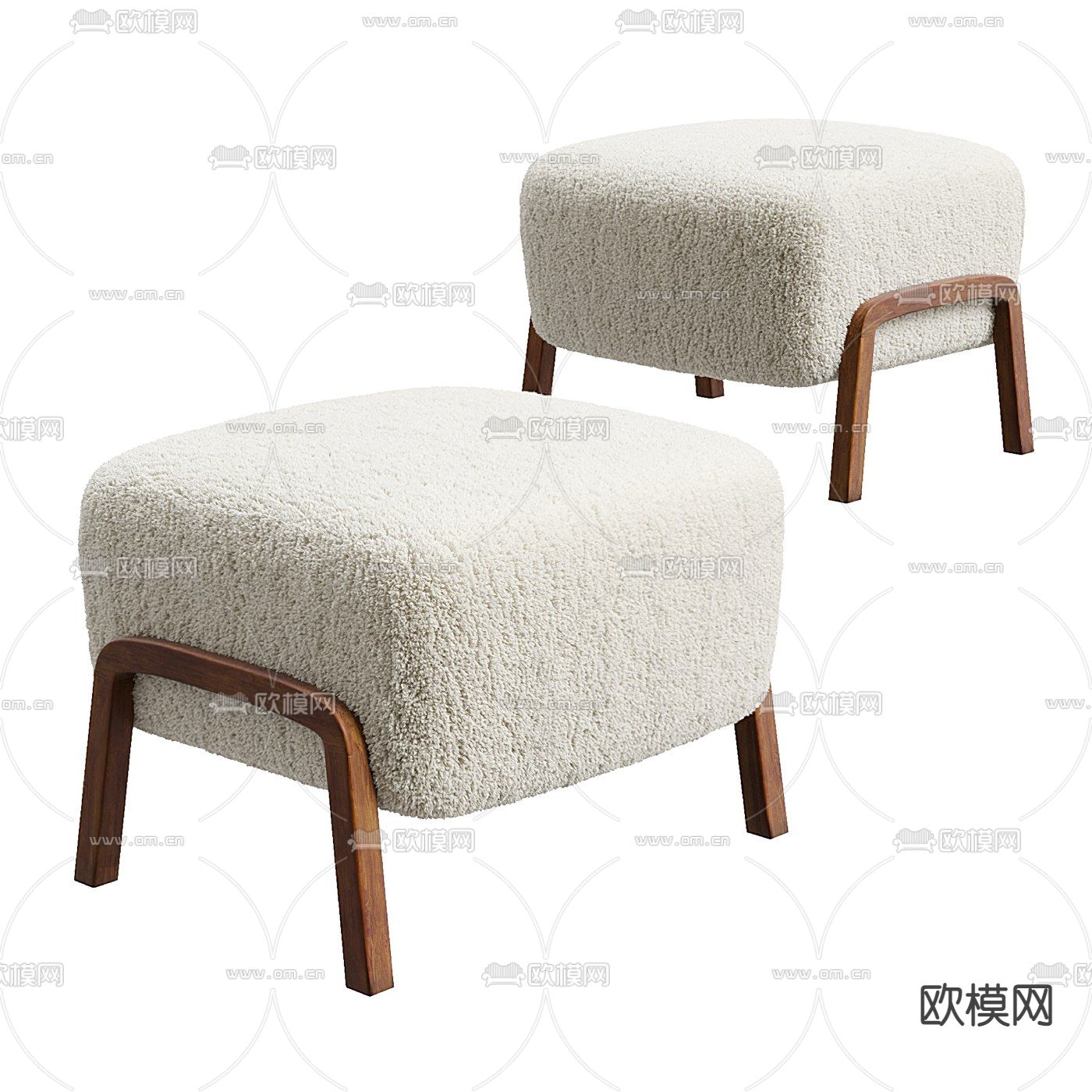 现代沙发凳3d模型下载（渲染图1）