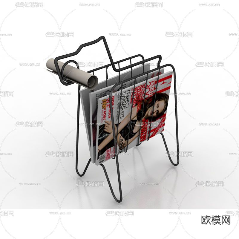 现代简约铁艺杂志架免费3d模型下载