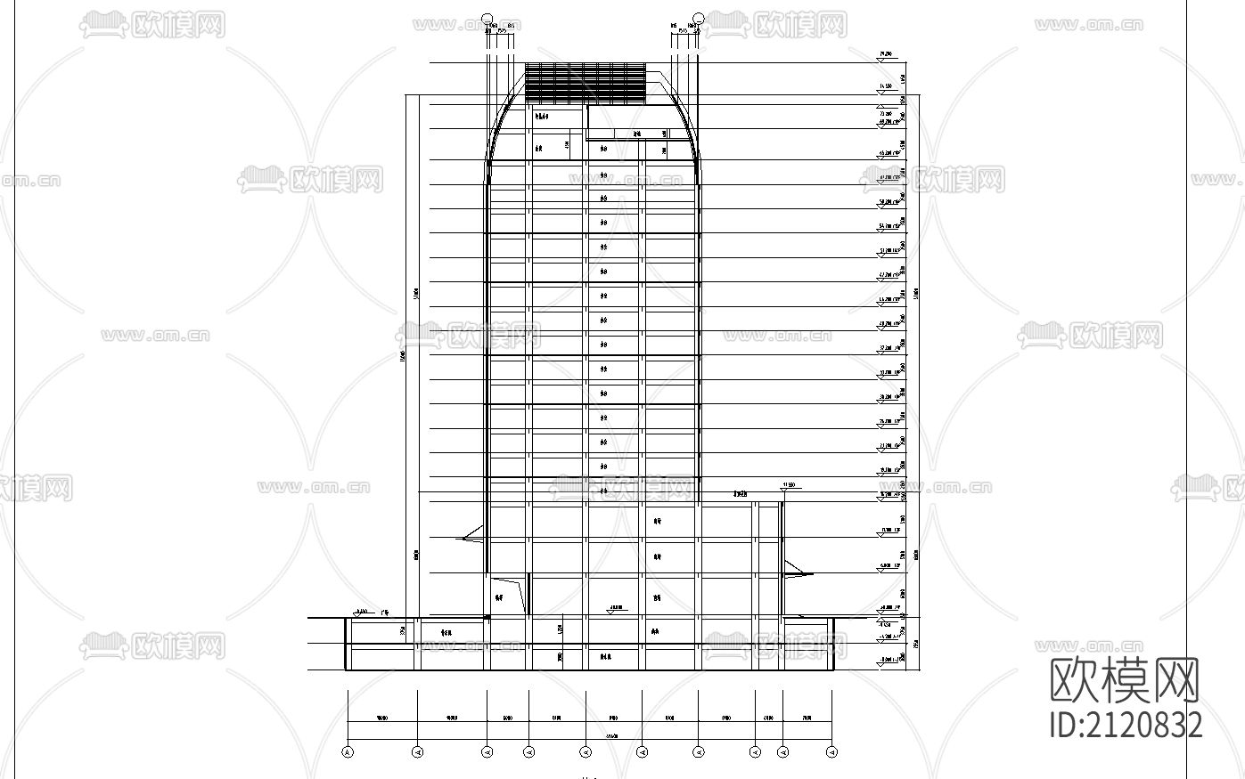 写字楼建筑cad图纸下载（渲染图3）