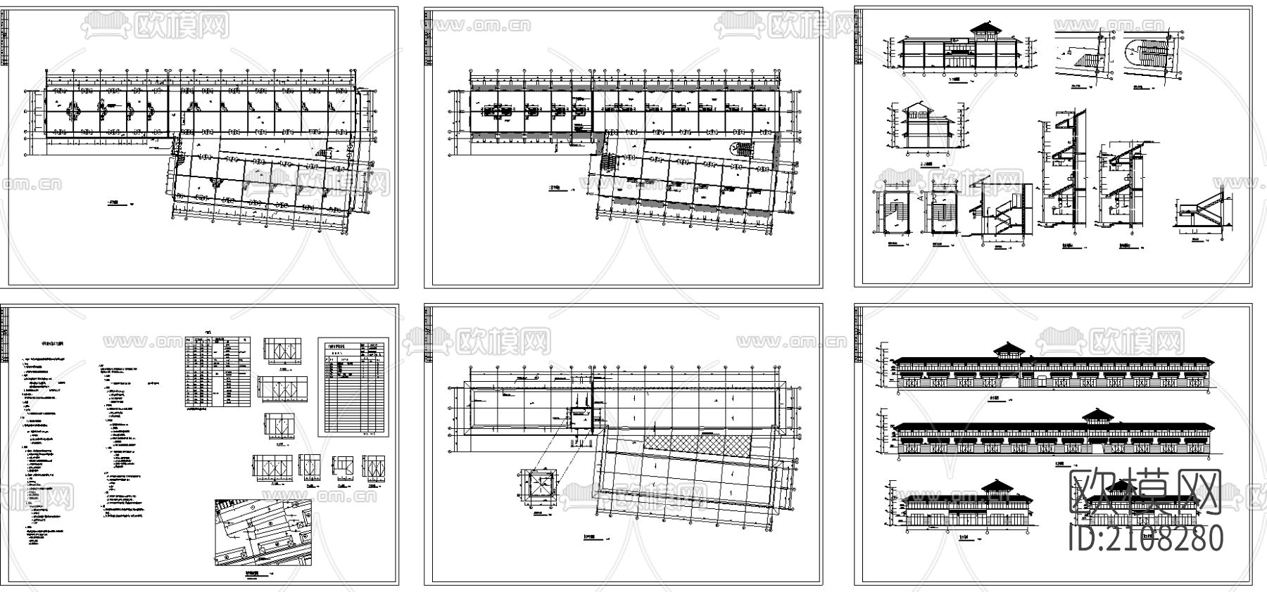 商贸城建筑cad施工图-免费3dmax模型库-欧模网