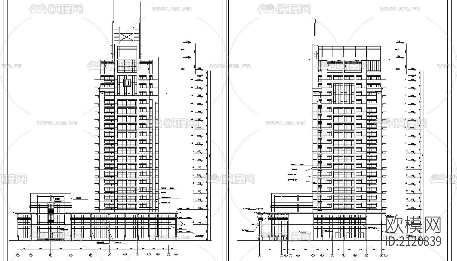 写字楼建筑cad图纸下载（渲染图4）