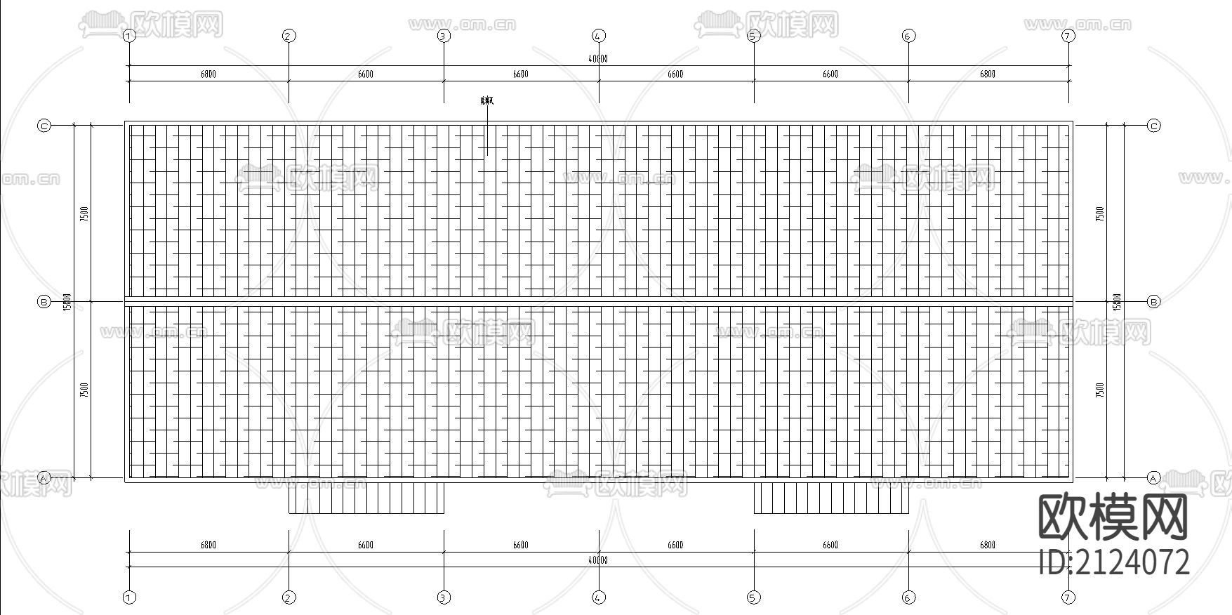 15米×40米钢结构工程CAD施工图下载（渲染图1）