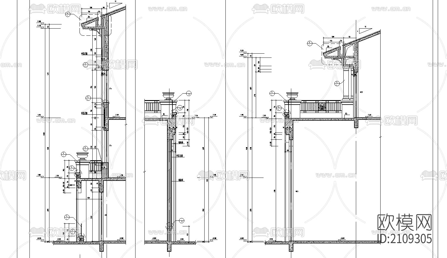 别墅墙壁节点大样下载（渲染图4）