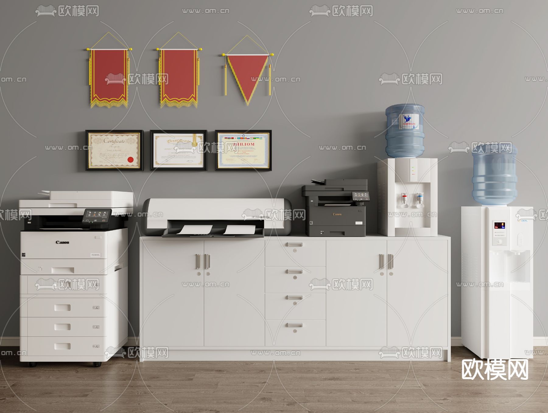 现代文件柜打印机3d模型下载