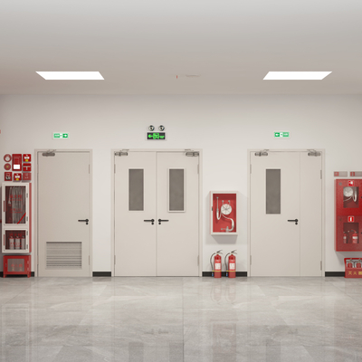  现代消防栓消防门su模型 