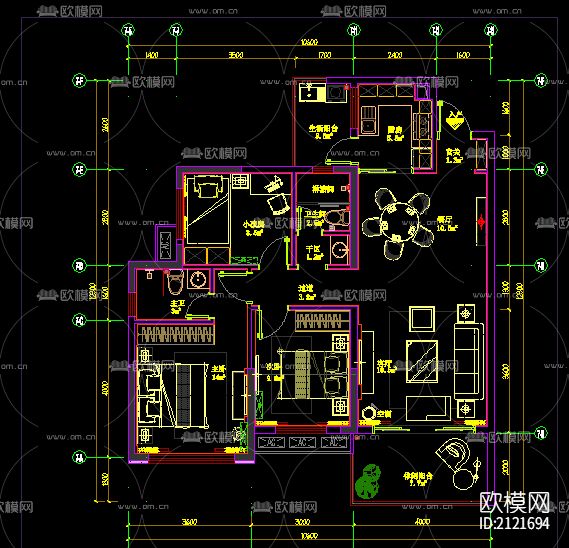 家装cad图纸下载（渲染图1）