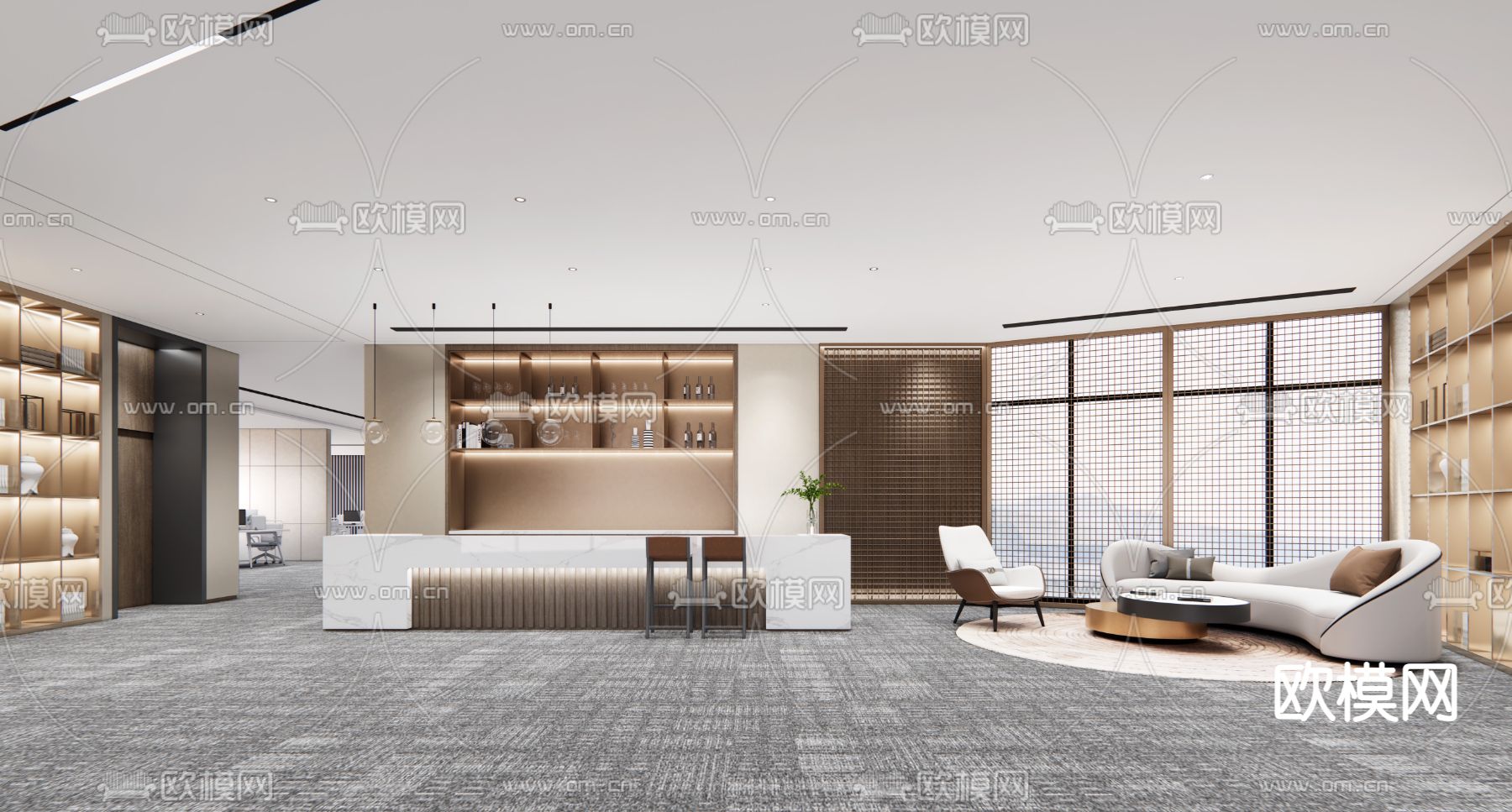 现代公司休闲区su模型