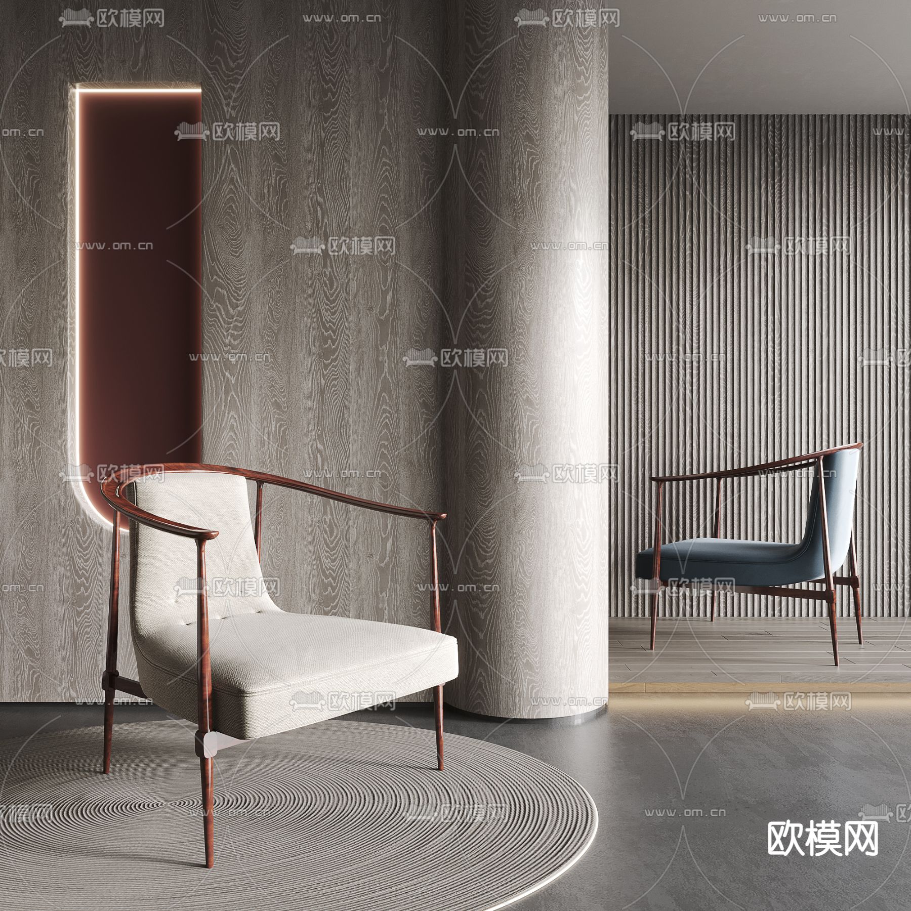 新中式休闲椅su模型