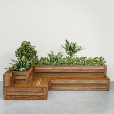  北欧花坛户外座椅su模型 