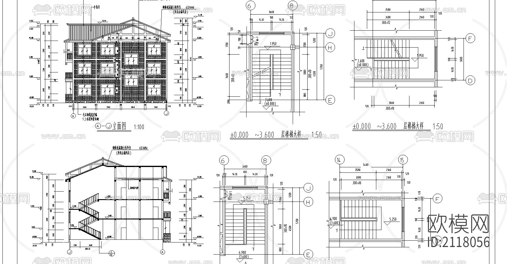 度假村cad施工图下载（渲染图5）