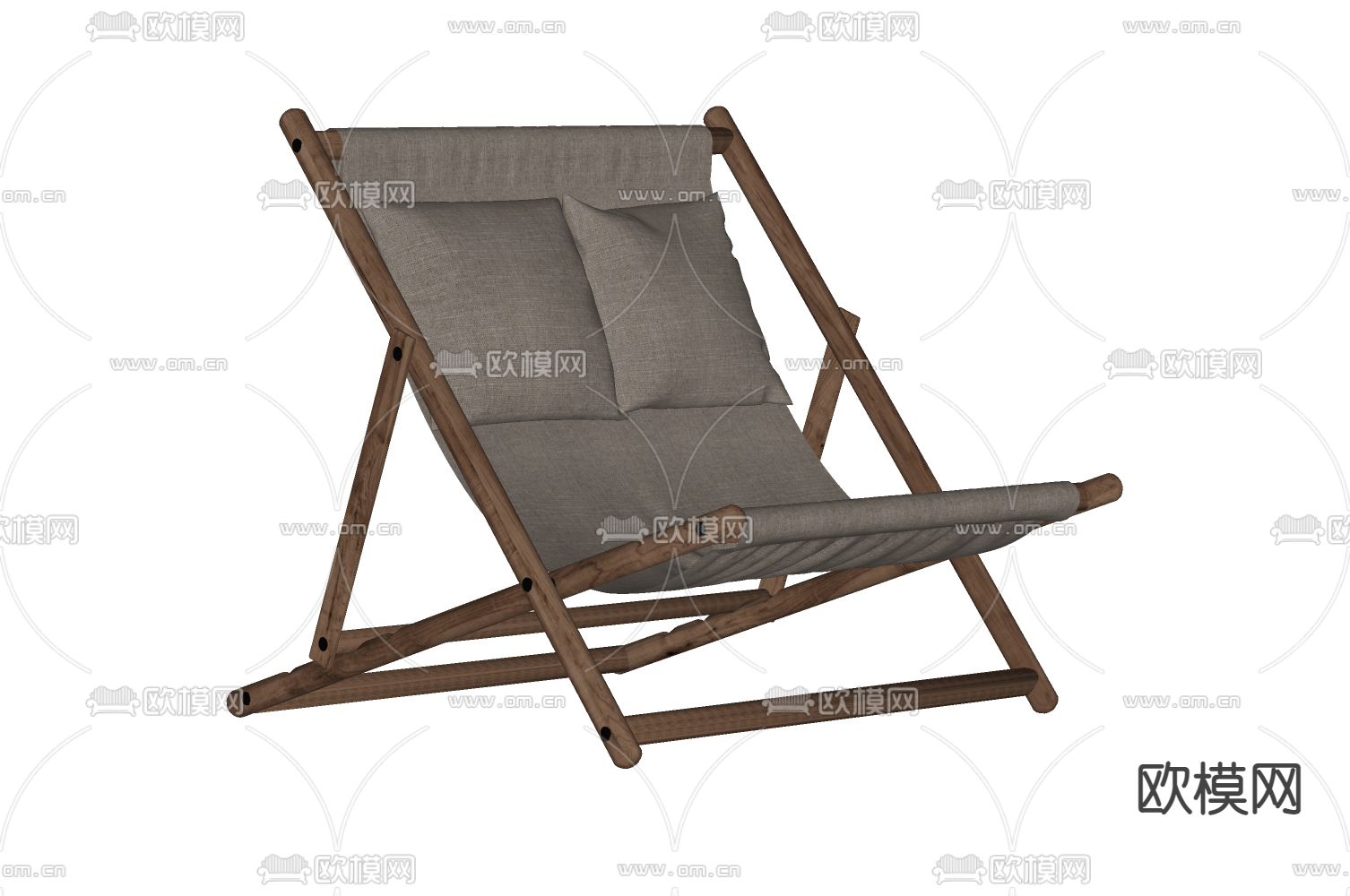 侘寂休闲躺椅su模型下载（渲染图2）