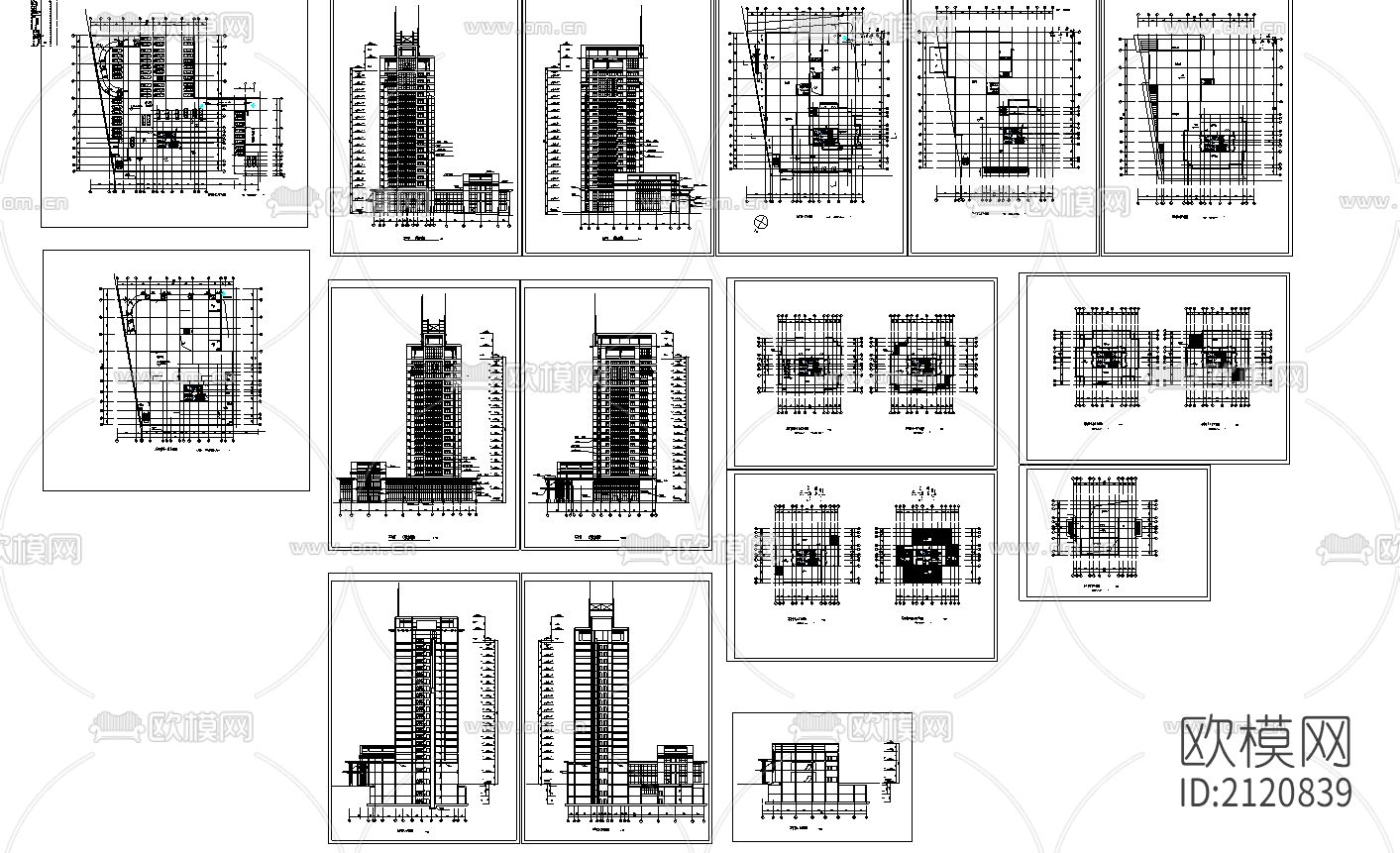 写字楼建筑cad图纸下载（渲染图1）