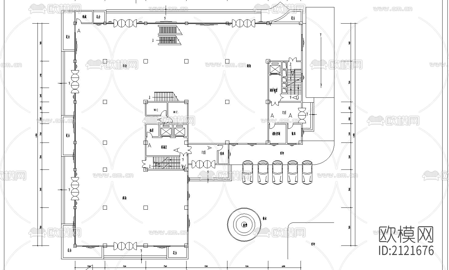 综合楼cad图纸下载（渲染图4）