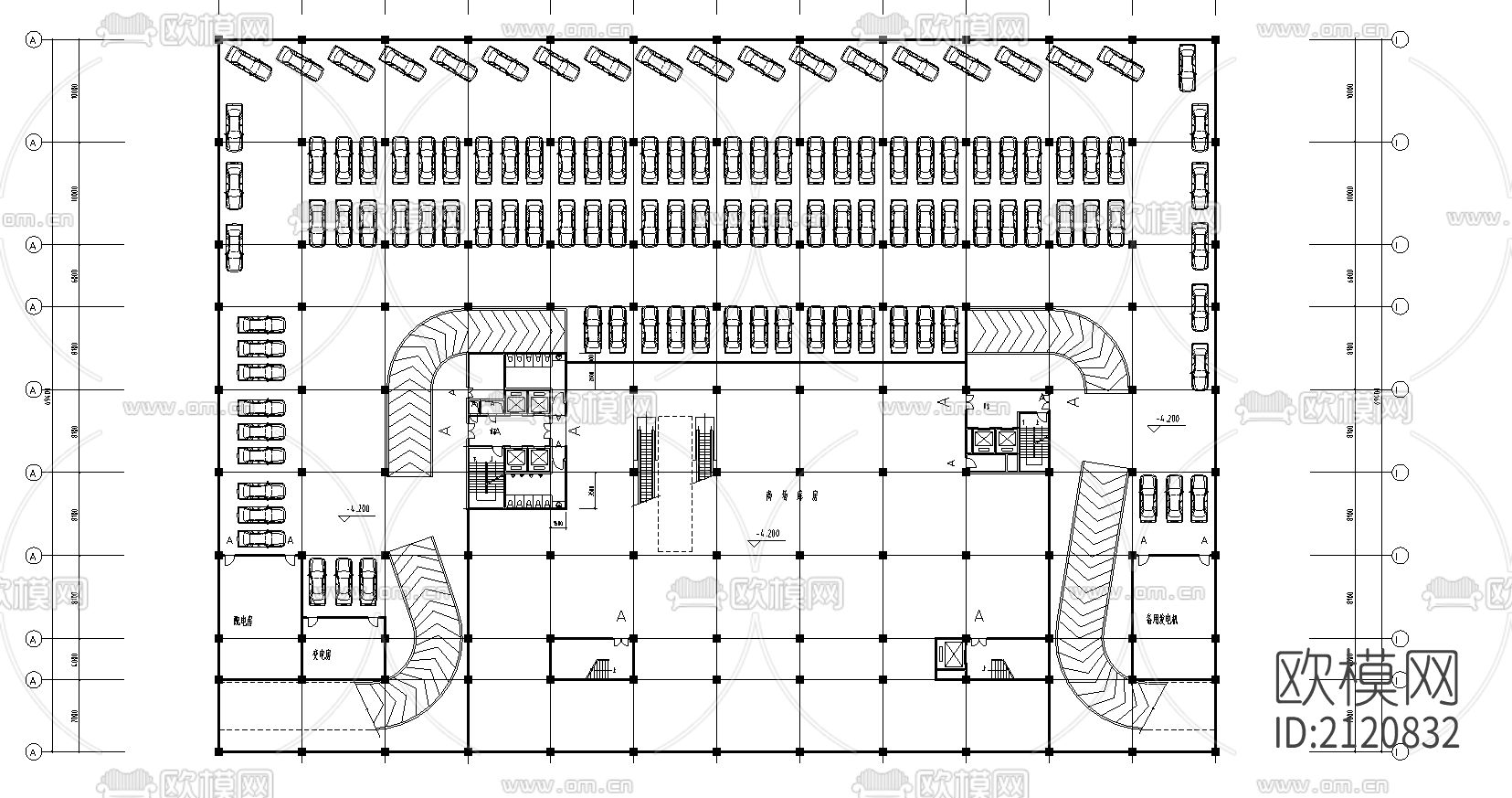 写字楼建筑cad图纸下载（渲染图4）