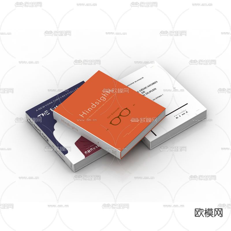 现代简约书架摆件免费3d模型