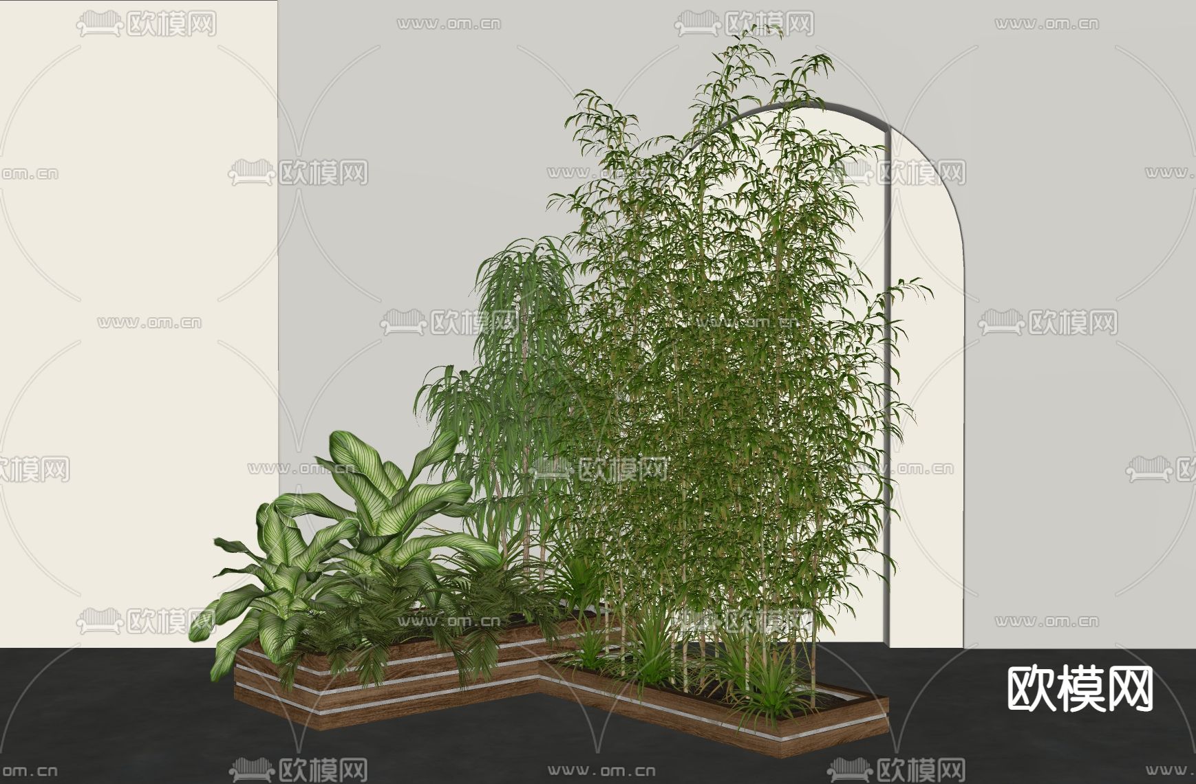 现代景观竹su模型下载（渲染图2）