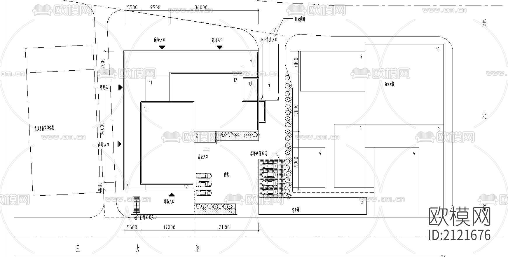 综合楼cad图纸下载（渲染图2）