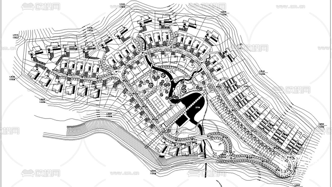 小区规划cad建筑图纸-免费3dmax模型库-欧模网