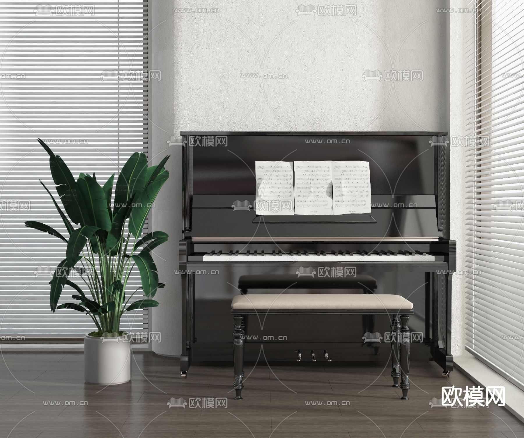 现代钢琴3d模型下载