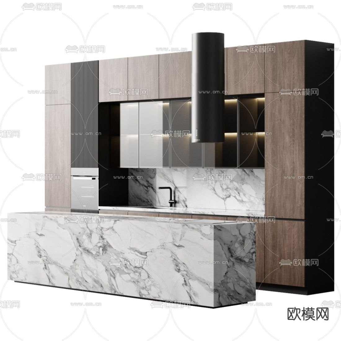 现代中岛台橱柜3d模型