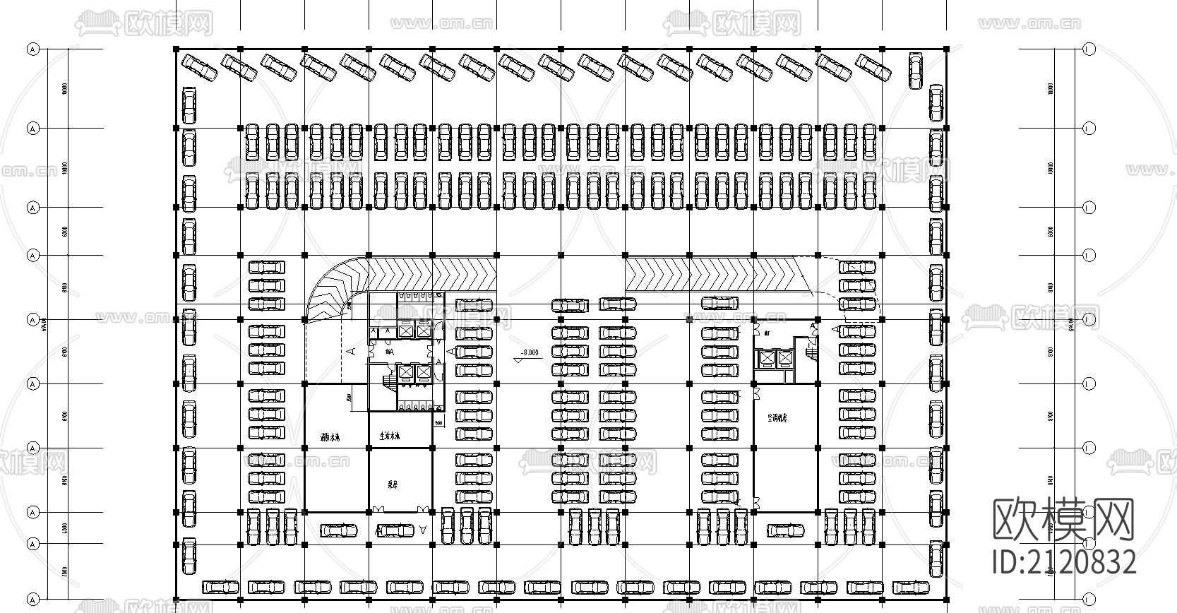 写字楼建筑cad图纸下载（渲染图1）