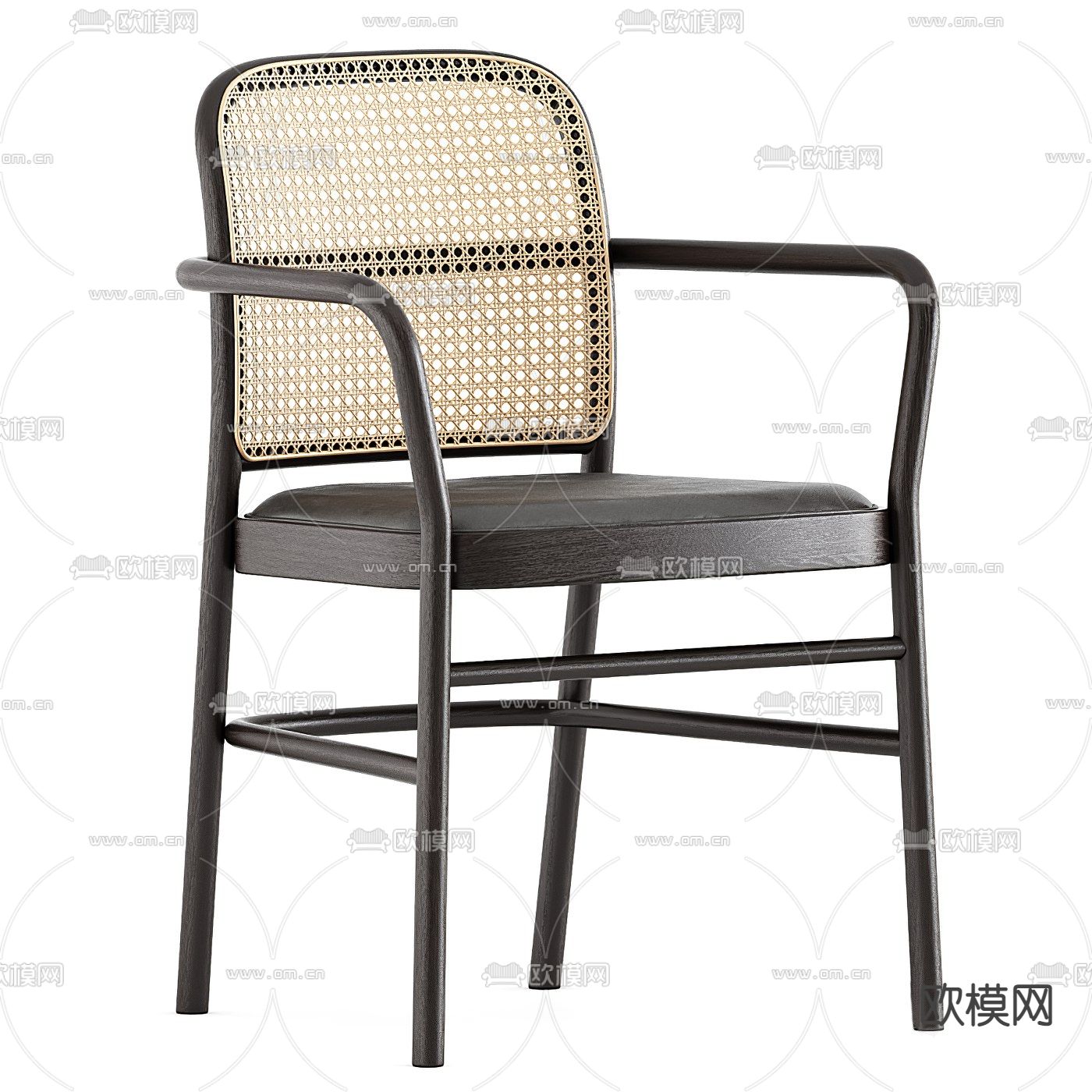 侘寂藤编单椅3d模型