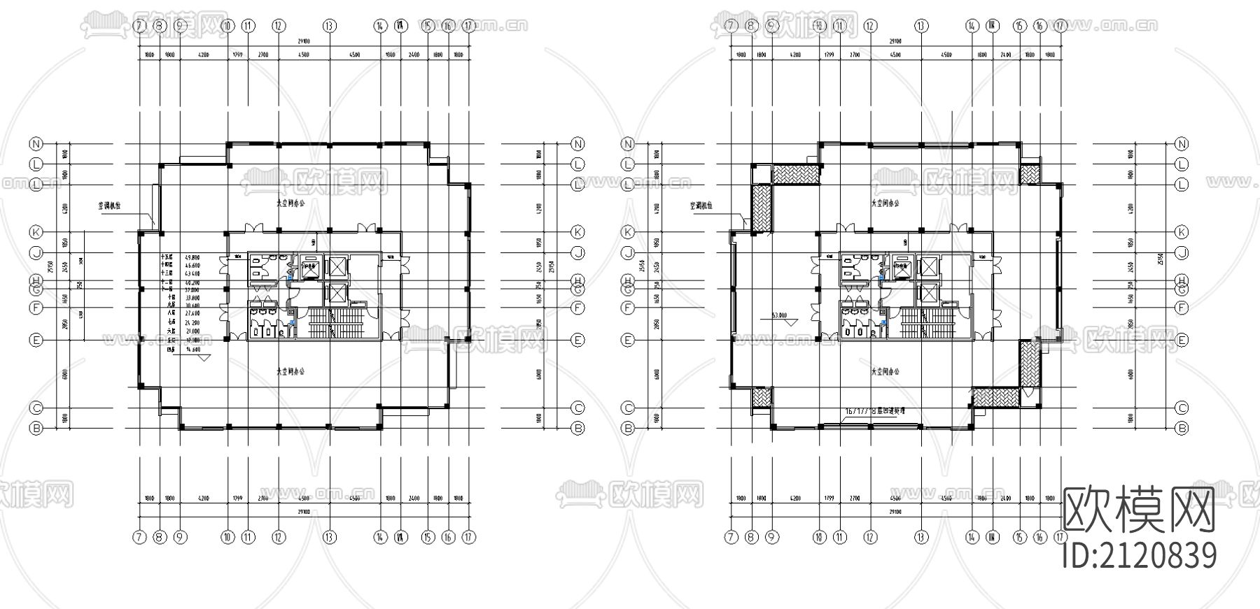写字楼建筑cad图纸下载（渲染图2）