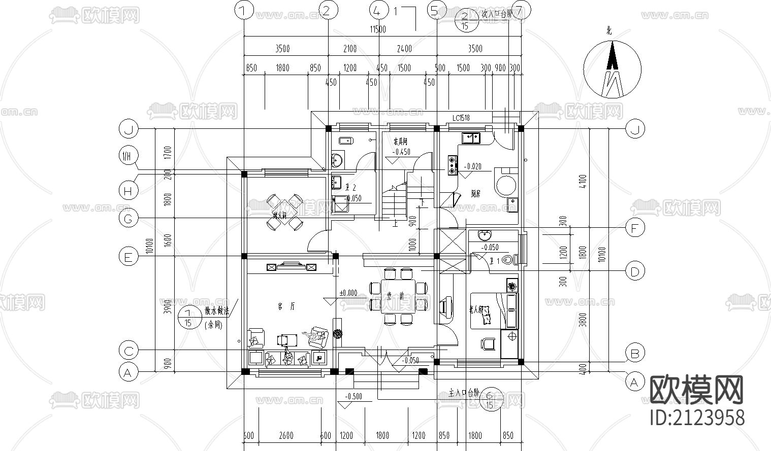 某小区规划图cad施工图下载（渲染图1）