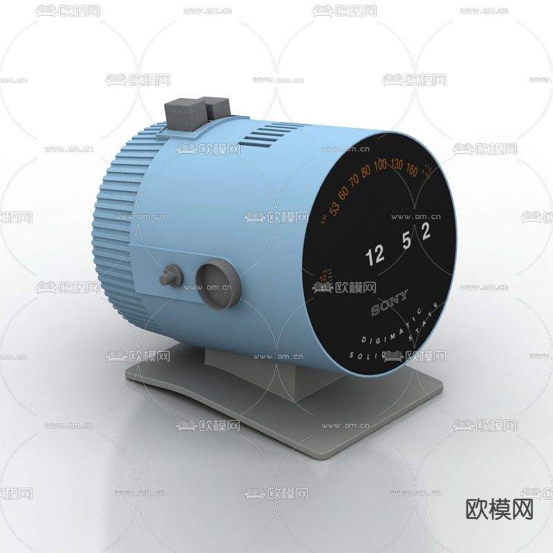 现代简约照射灯座钟免费3d模型下载