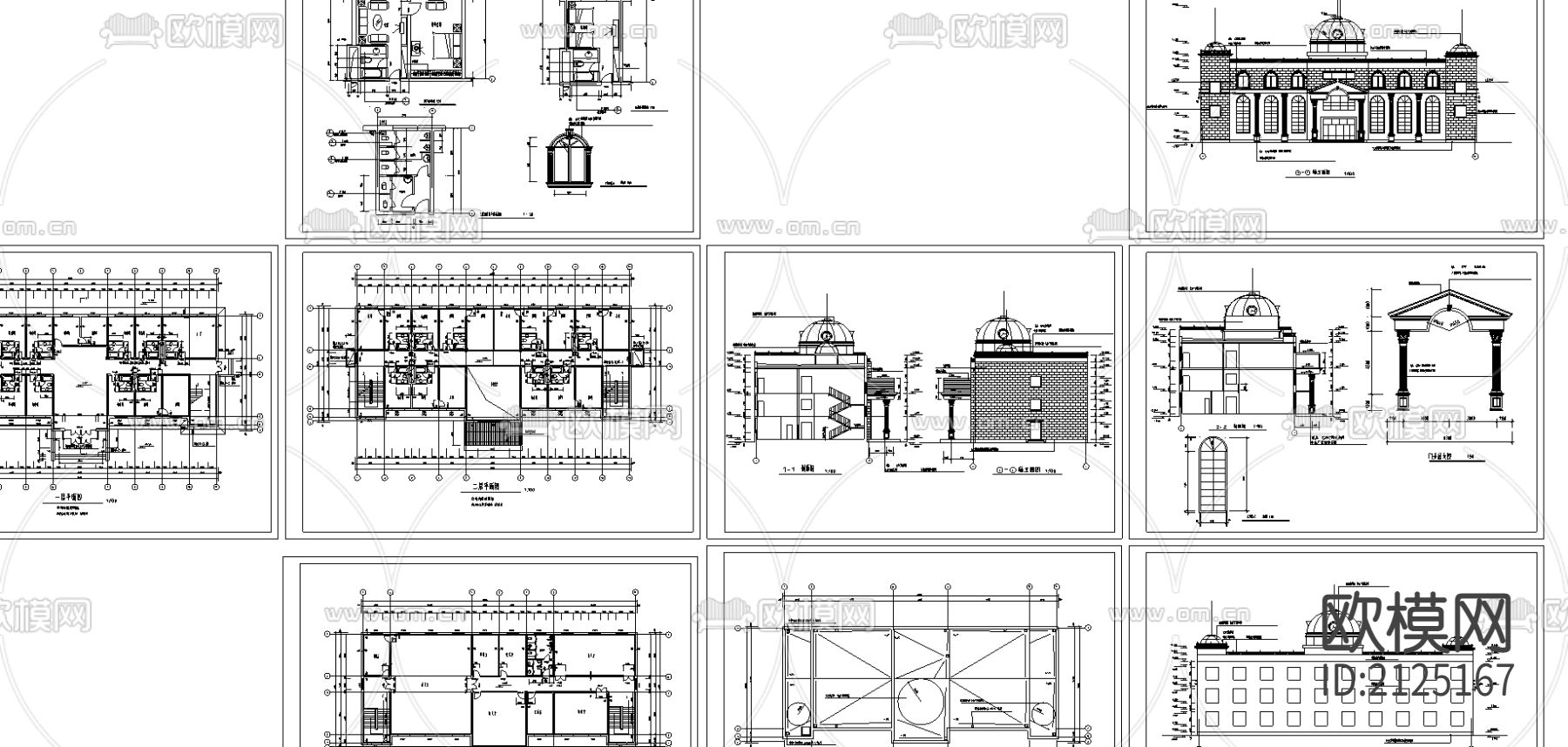 渡假村建筑cad施工图下载（渲染图2）