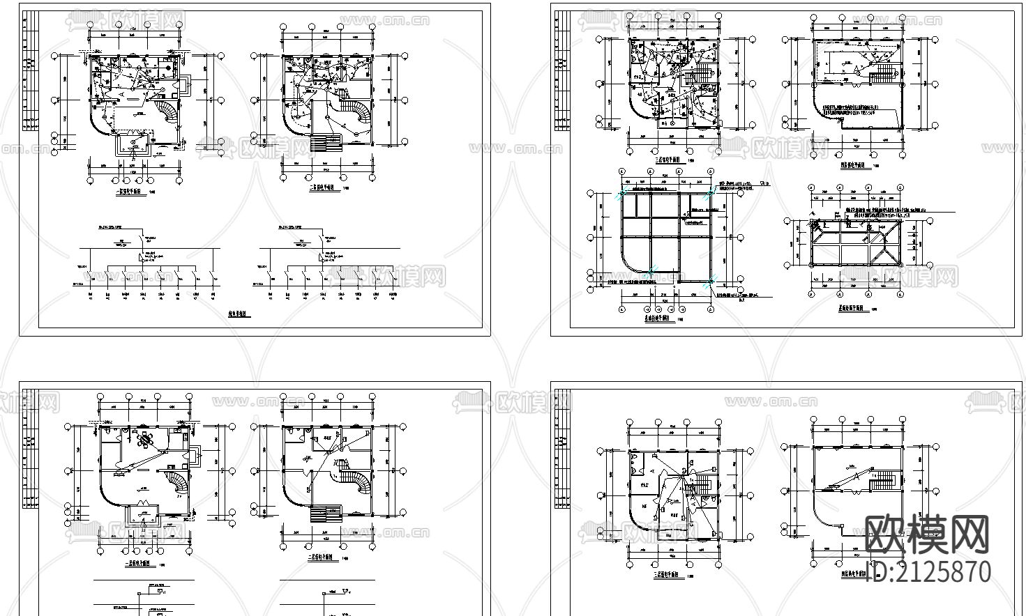 别墅建筑cad施工图下载（渲染图1）
