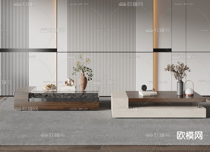 现代大理石茶几3d模型下载