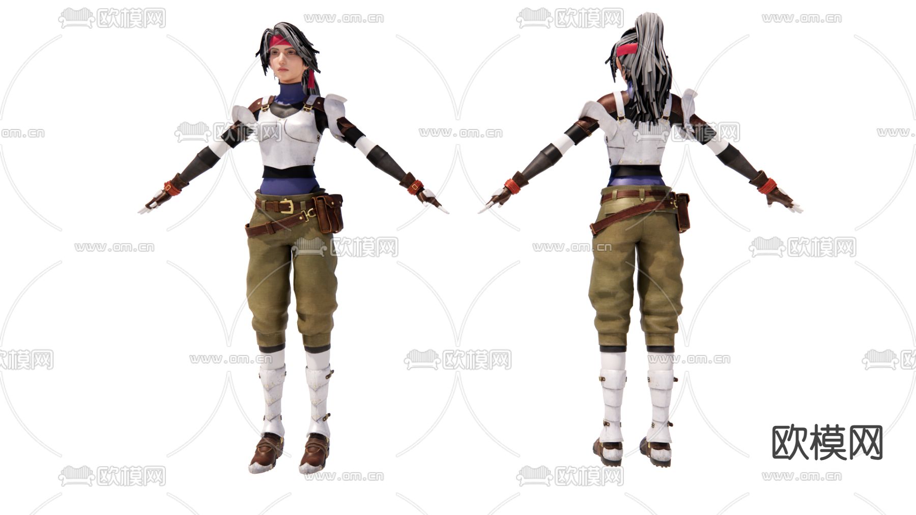 现代最终幻想8人物su模型下载（渲染图1）