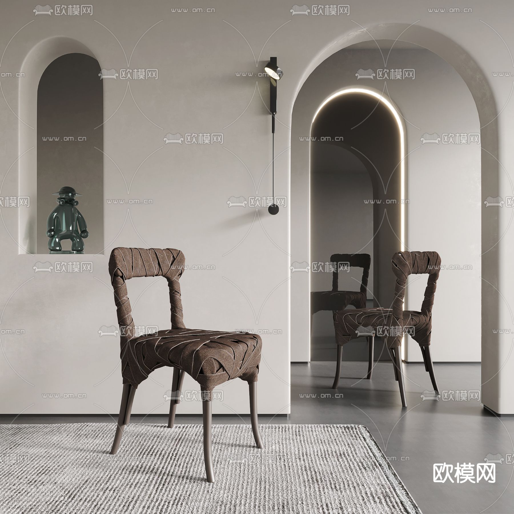 侘寂风单椅su模型