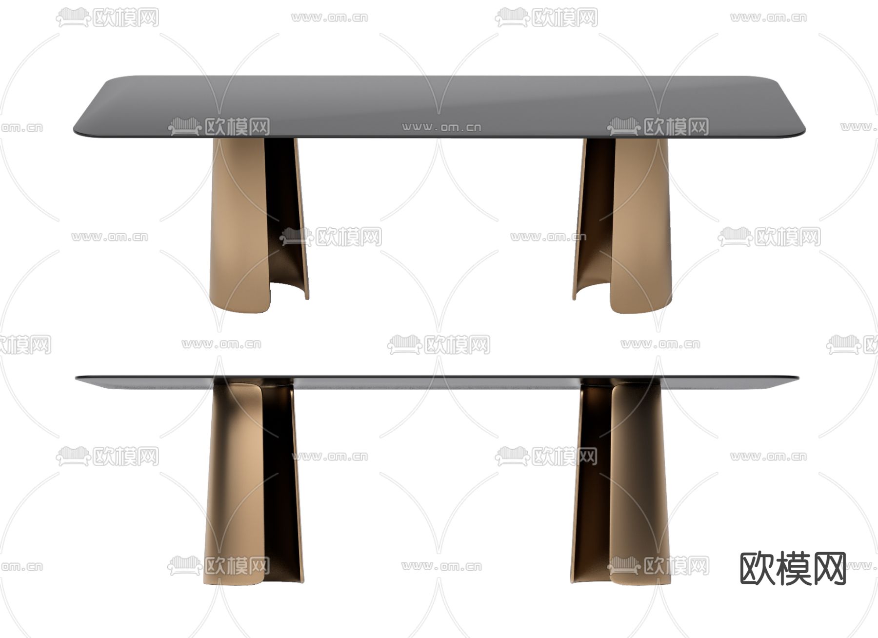 现代餐桌su模型下载（渲染图1）