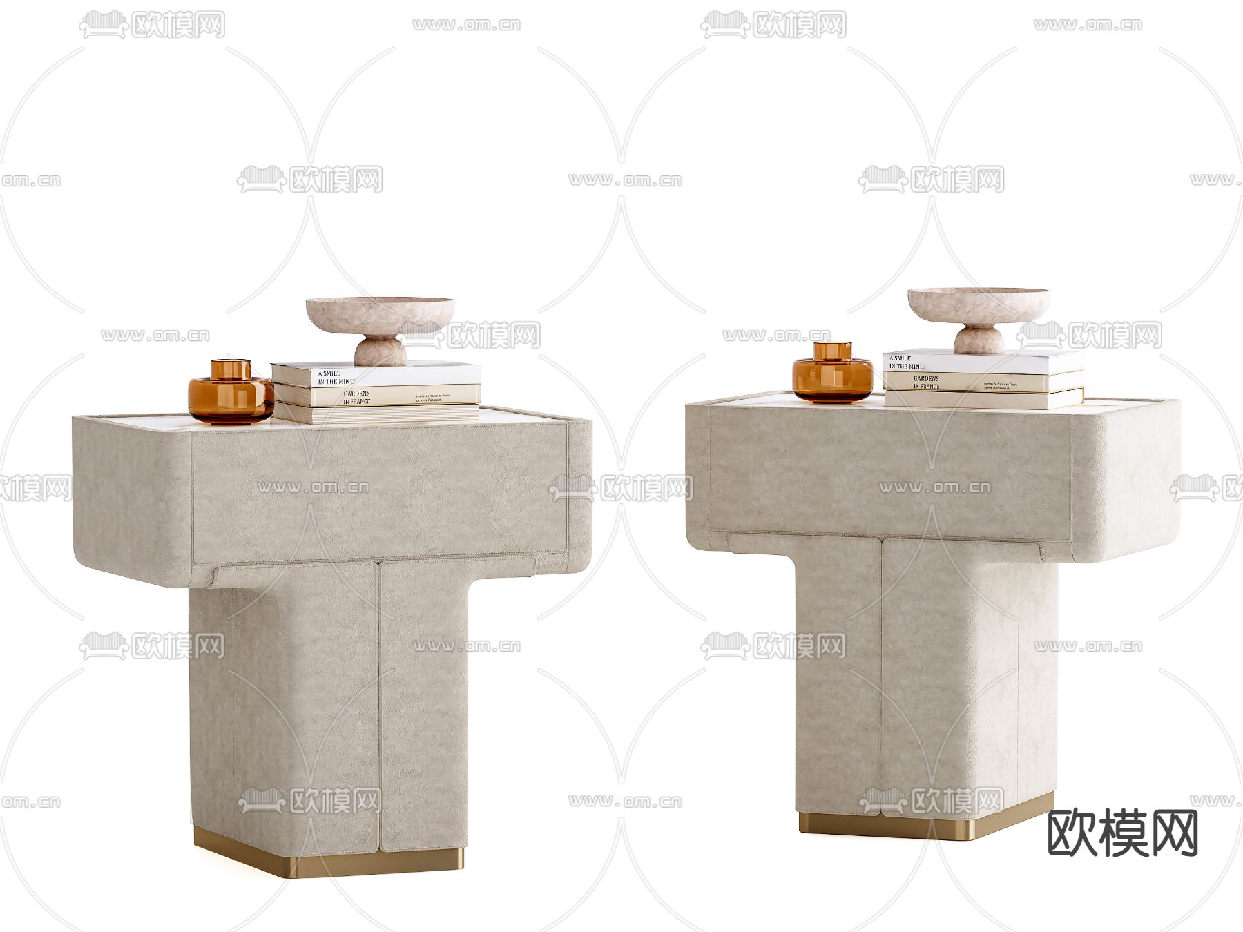 现代轻奢床头柜3d模型下载