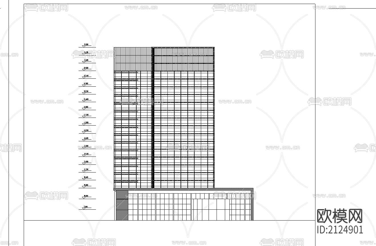官园综合楼CAD施工图下载（渲染图4）