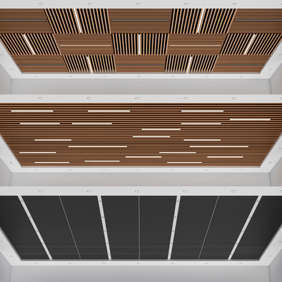  现代格栅天花吊顶su模型 