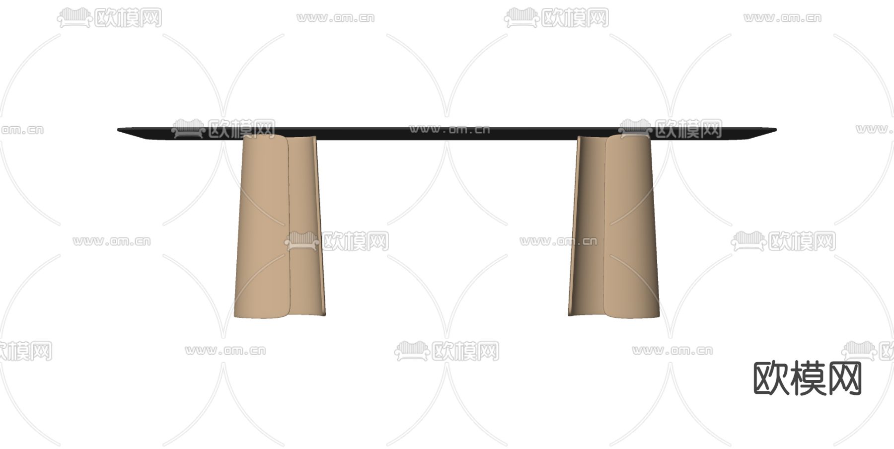 现代餐桌su模型下载（渲染图2）