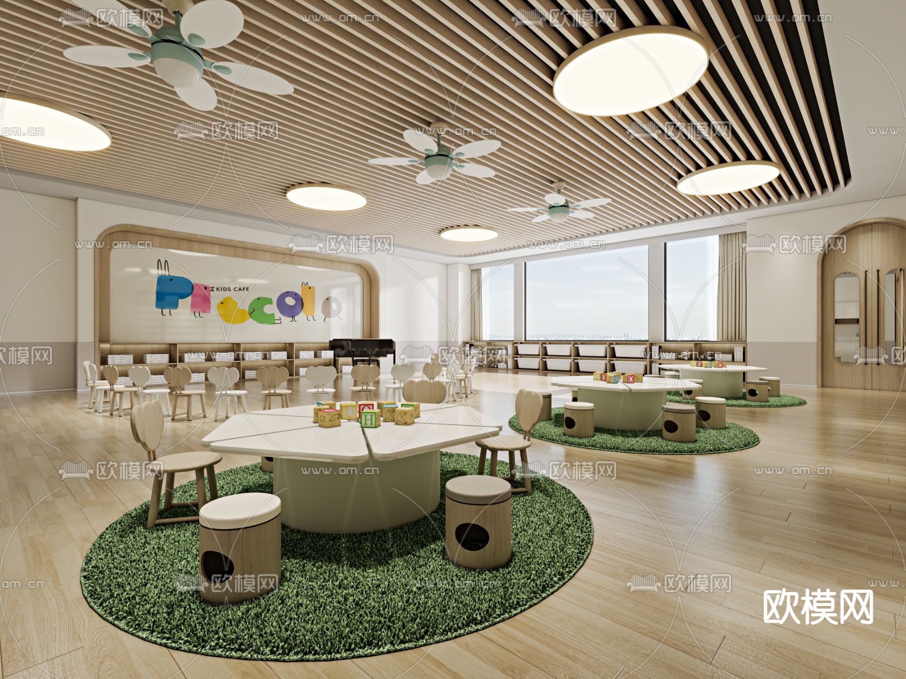 北欧幼儿园教室3d模型下载（渲染图1）