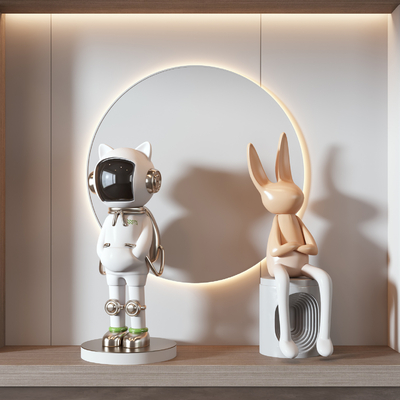  现代潮玩卡通雕塑摆件su模型 