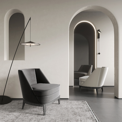 现代单人沙发su模型