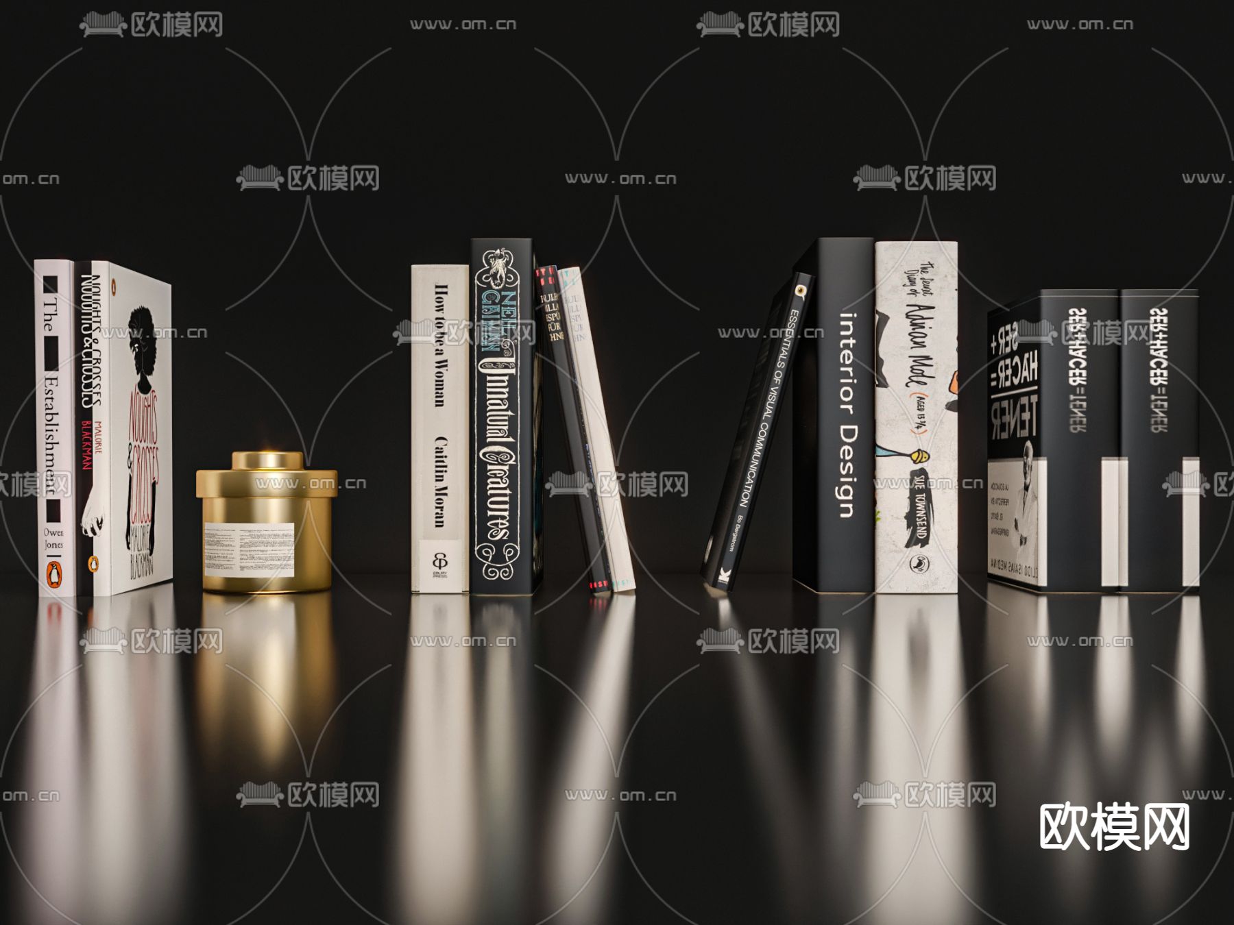 现代书籍摆件3d模型下载