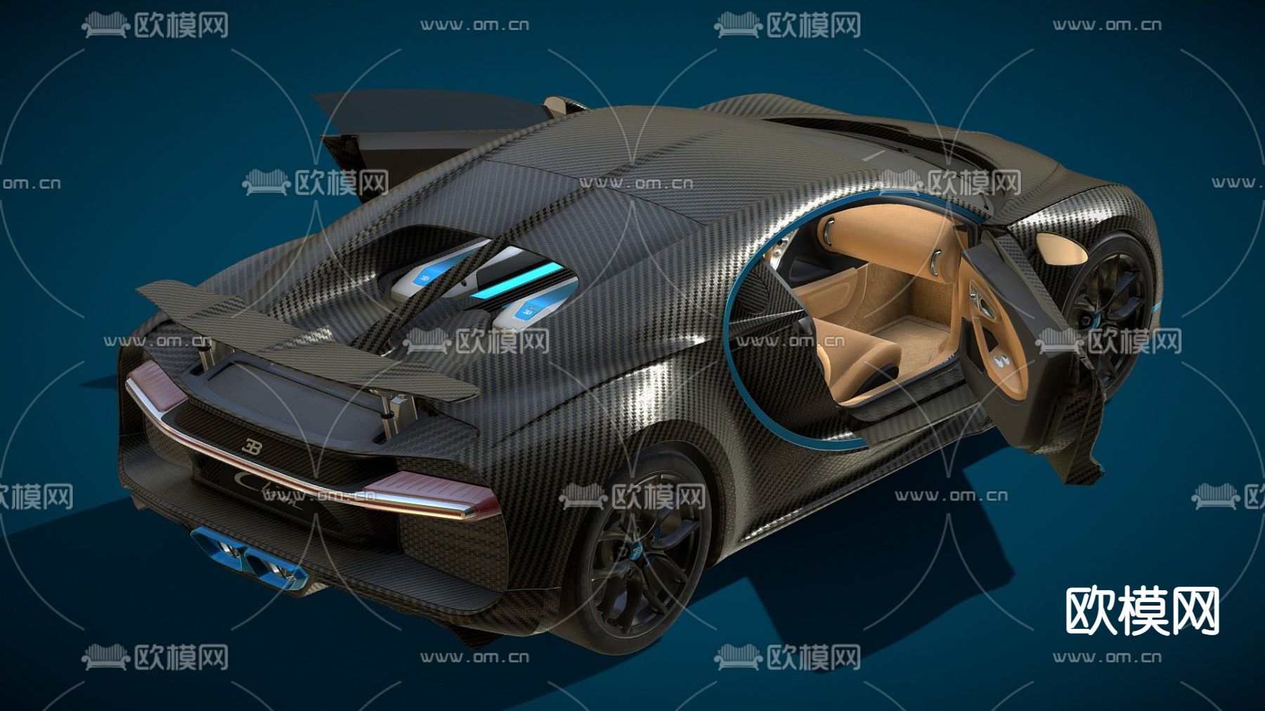 现代跑车3d模型下载（渲染图2）