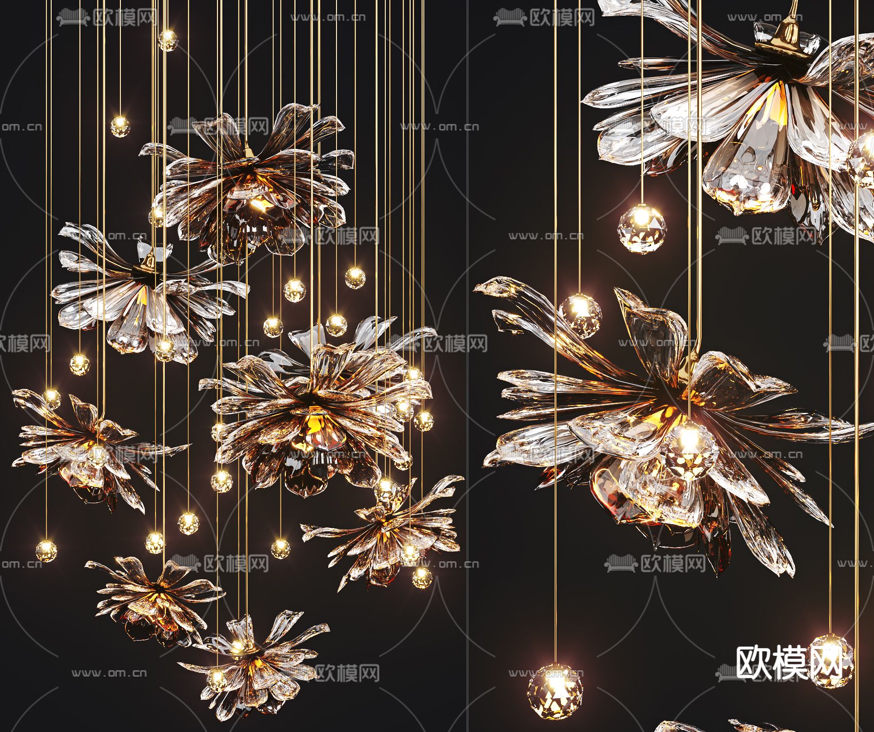 现代吊灯su模型下载（渲染图1）