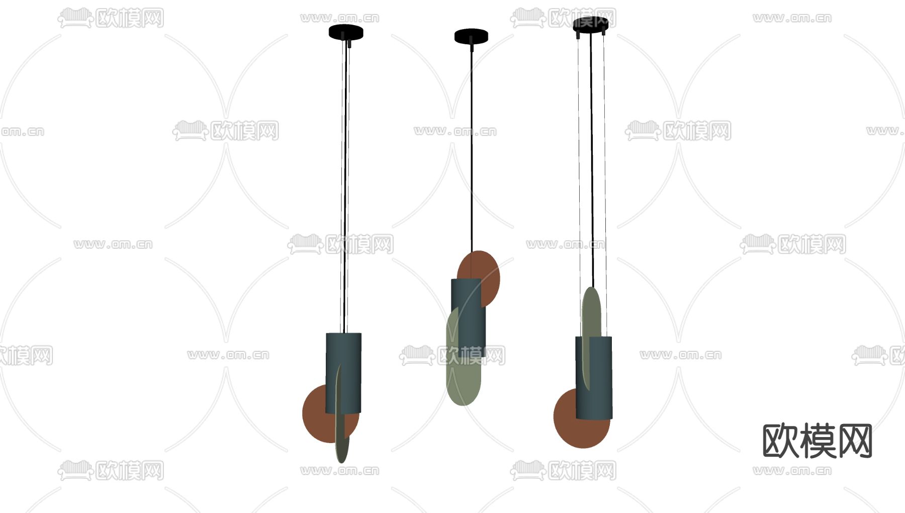 北欧吊灯su模型
